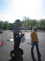 kirby Superintendent Bob Kirby of the National Park Service expertly navigates the Segway obstacle course.