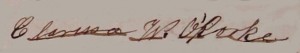 clara_ororke_signature Signature from her pension application (digitally cleaned to remove surrounding text)